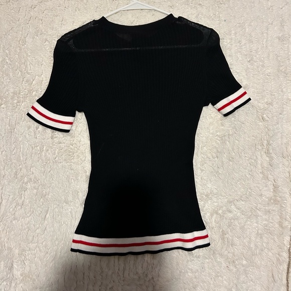 NWT Rag and bone arctic tee black red ribbed crewneck sweater size medium - Picture 5 of 5